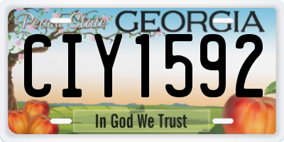 GA license plate CIY1592