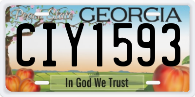GA license plate CIY1593