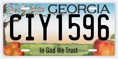 GA license plate CIY1596