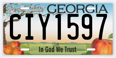 GA license plate CIY1597