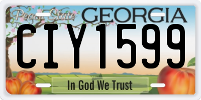 GA license plate CIY1599