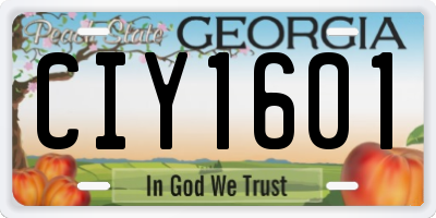GA license plate CIY1601