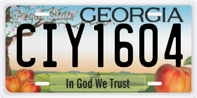GA license plate CIY1604