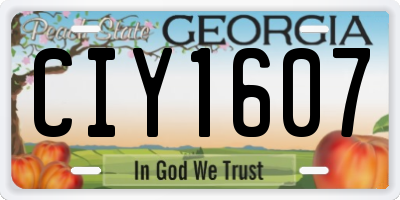 GA license plate CIY1607