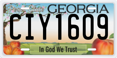GA license plate CIY1609