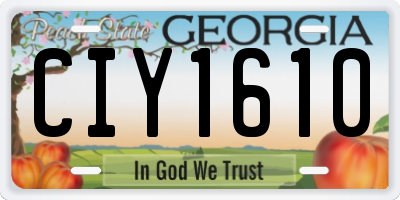 GA license plate CIY1610