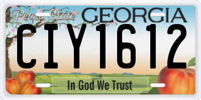 GA license plate CIY1612