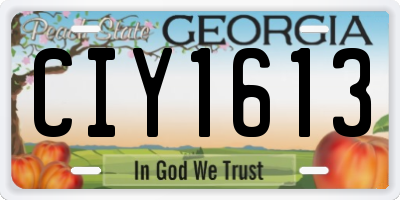 GA license plate CIY1613