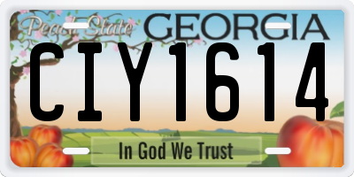 GA license plate CIY1614