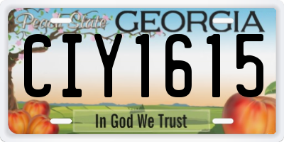 GA license plate CIY1615