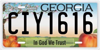 GA license plate CIY1616