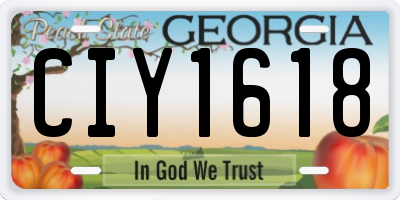 GA license plate CIY1618