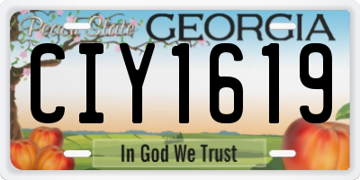 GA license plate CIY1619