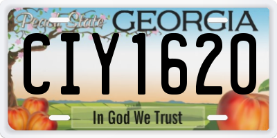 GA license plate CIY1620