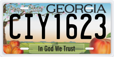 GA license plate CIY1623