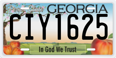 GA license plate CIY1625