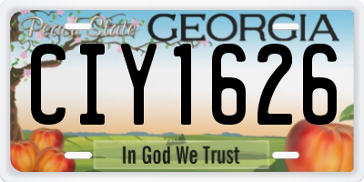 GA license plate CIY1626
