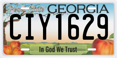 GA license plate CIY1629
