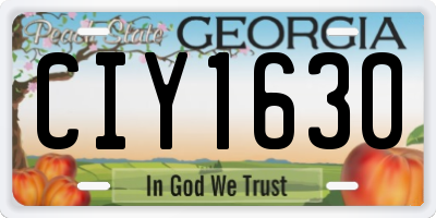 GA license plate CIY1630