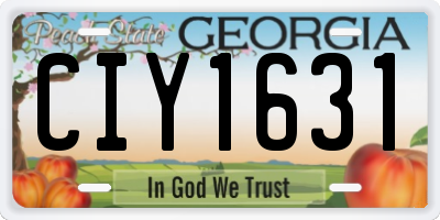 GA license plate CIY1631