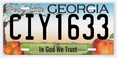 GA license plate CIY1633