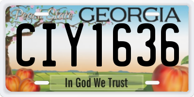 GA license plate CIY1636