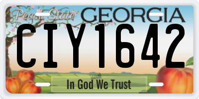 GA license plate CIY1642