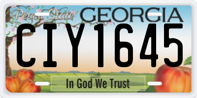 GA license plate CIY1645