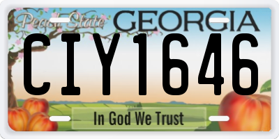 GA license plate CIY1646