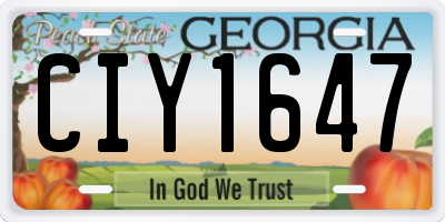 GA license plate CIY1647