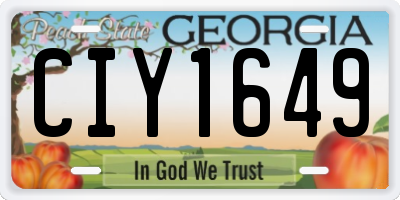 GA license plate CIY1649