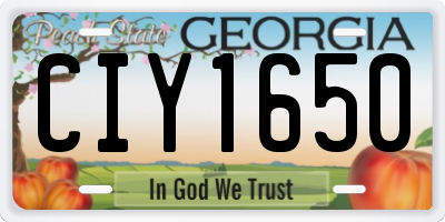 GA license plate CIY1650