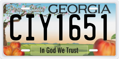 GA license plate CIY1651