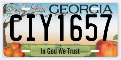 GA license plate CIY1657