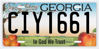 GA license plate CIY1661