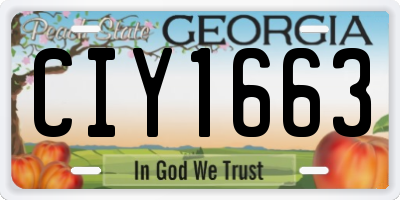 GA license plate CIY1663