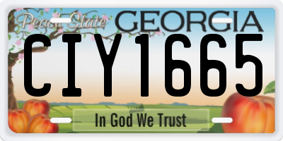 GA license plate CIY1665