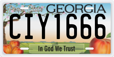 GA license plate CIY1666