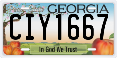GA license plate CIY1667