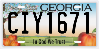 GA license plate CIY1671