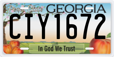 GA license plate CIY1672