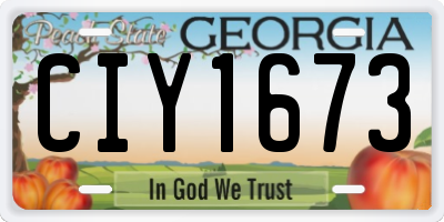 GA license plate CIY1673