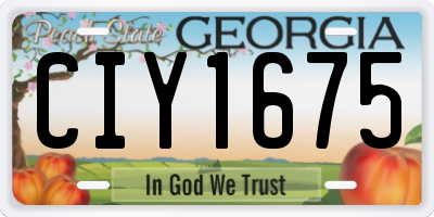 GA license plate CIY1675