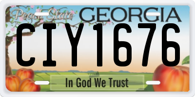 GA license plate CIY1676