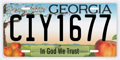 GA license plate CIY1677