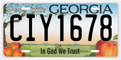 GA license plate CIY1678