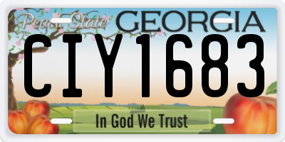 GA license plate CIY1683