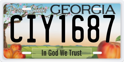 GA license plate CIY1687