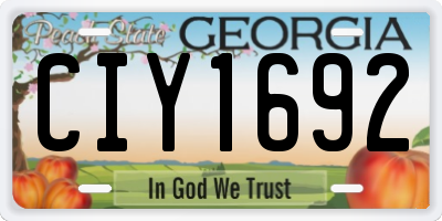 GA license plate CIY1692