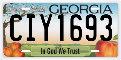 GA license plate CIY1693
